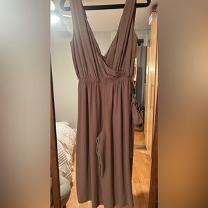 Aritzia Babaton Maximillian Jumpsuit in Taupe NWT